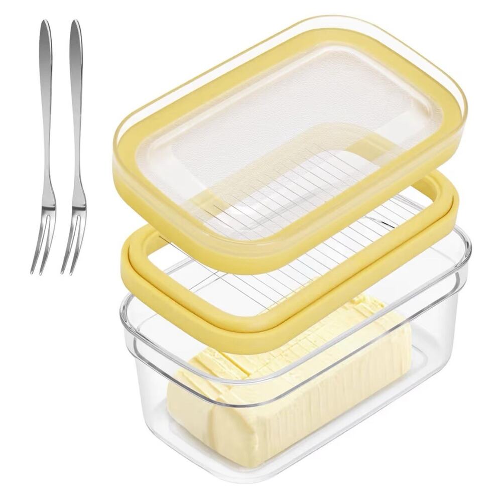 Butter Slicer Cutter Container Dish with Lid for Fridge